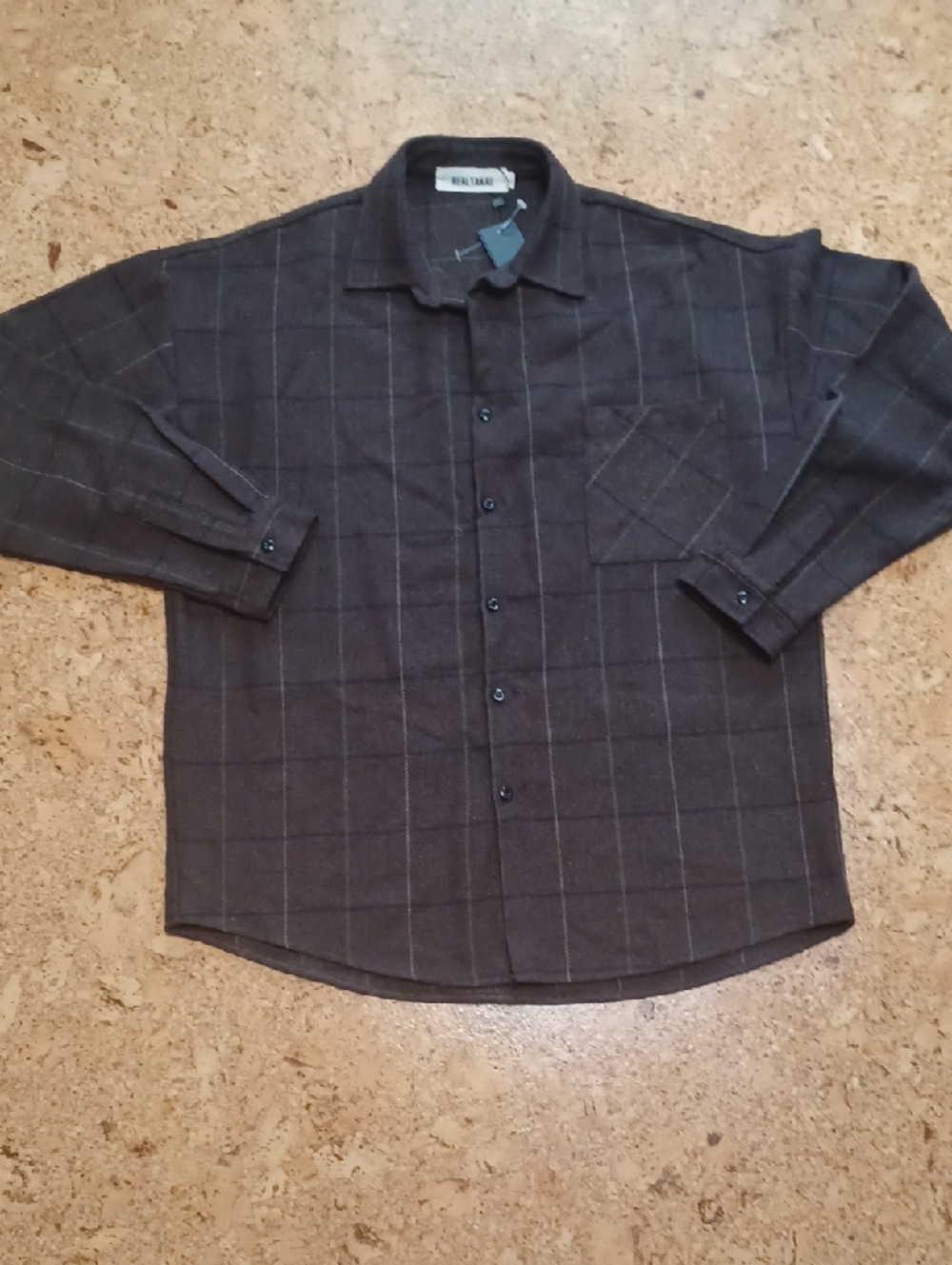 Real Takai Men's Brown/Green Plaid Flannel Button Down Shirt Size L NWOT